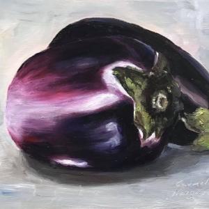 Melanzane  olio su tavola  24 x 19 cm