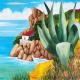 Renzo Meschis - La grande agave - olio su tela - 70 x 60