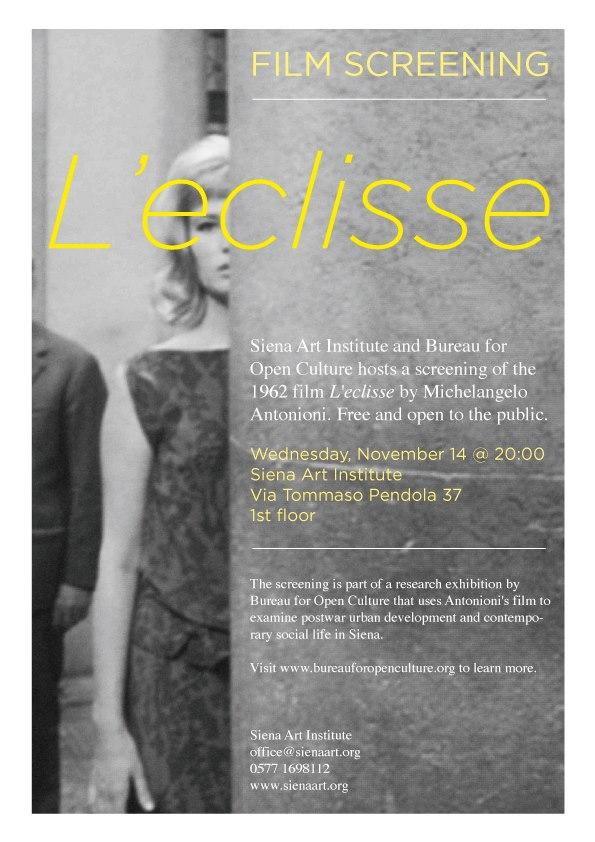 "L'eclisse" Film Screening