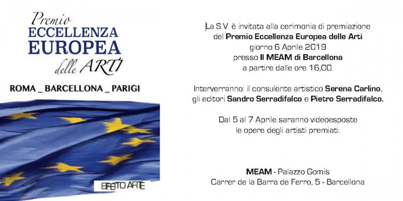 Prize: "Eccellenza Europea delle Arti: Roma, Barcellona, Parigi".