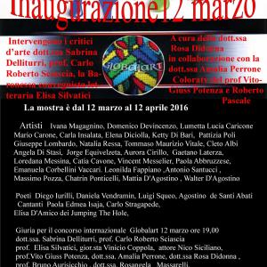 Finissage 16 aprile 2016.ORE 19,00 Concorso Internazionale Globalart 2016  dal tema Il Narcisismo e L’incapacità di Amare  Il piacere di amare fino a confondersi