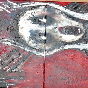 -The Scream- Acryl auf Leinwand ,120 x 40 cm