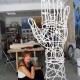 July 2018, inside the studio with my sculpture "Hand", just finished