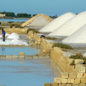 Italy. Sicily, Trapani blue salt