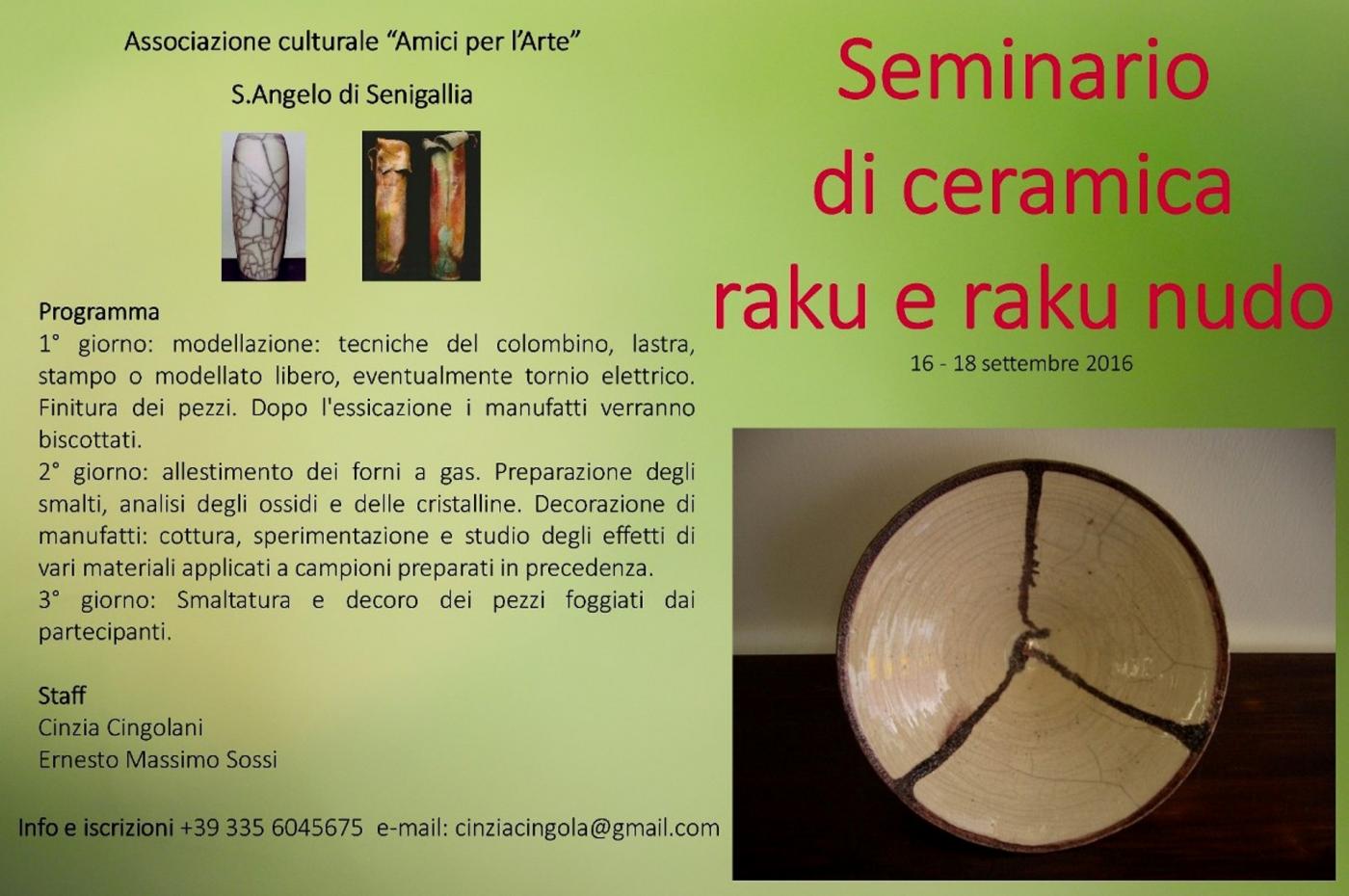 Seminario di ceramica raku e raku nudo