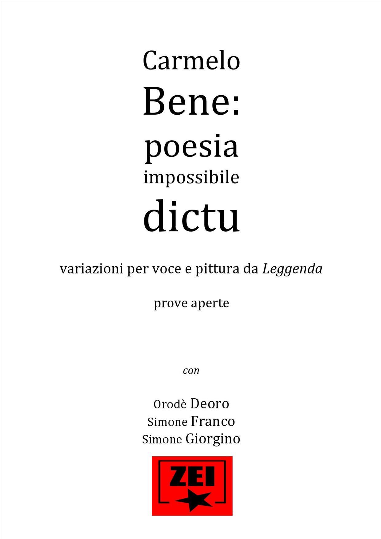 Carmelo Bene: poesia impossibile dictu (performance)