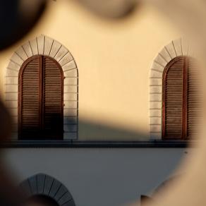 Sul terrazzo degli Uffizi