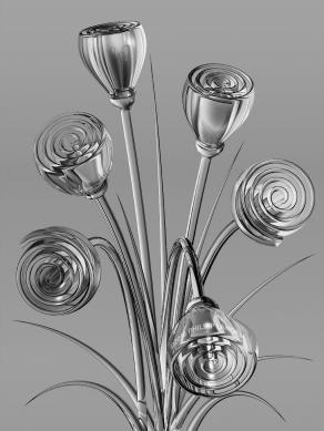 Gray Glass Flowers