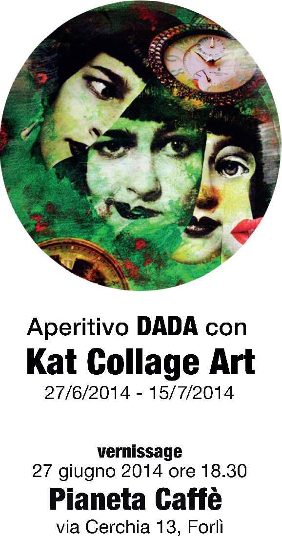 Aperitif Dada whit  Kat Collage Art 