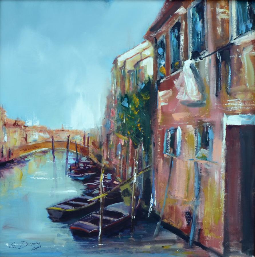 Gabriella Dumas (Italia) - Chioggia - olio tela - 50 x 50