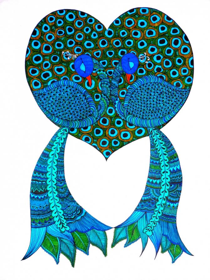 Love - versione #1 "Blue peacocks"