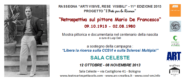 Invito Mostra retrospettiva sul pittore Mario De Francesco - Sala Celeste Bologna