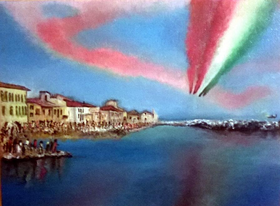 Le Frecce Tricolore sopra Marina di Pisa