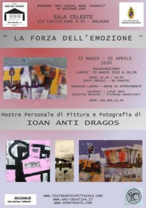 Locandina Mostra Joan Anti Dragos Sala Celeste Bologna