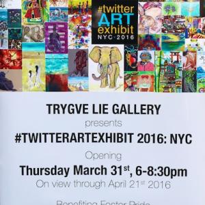  Carla Strozzieri partecipa a Twitter Art Exhibit, 2016, mostra d'arte, a New York, NY.