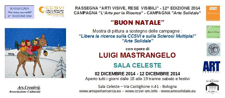 Invito Mostra di Luigi Mastrangelo "Buon Natale" a Bologna in Sala Celeste