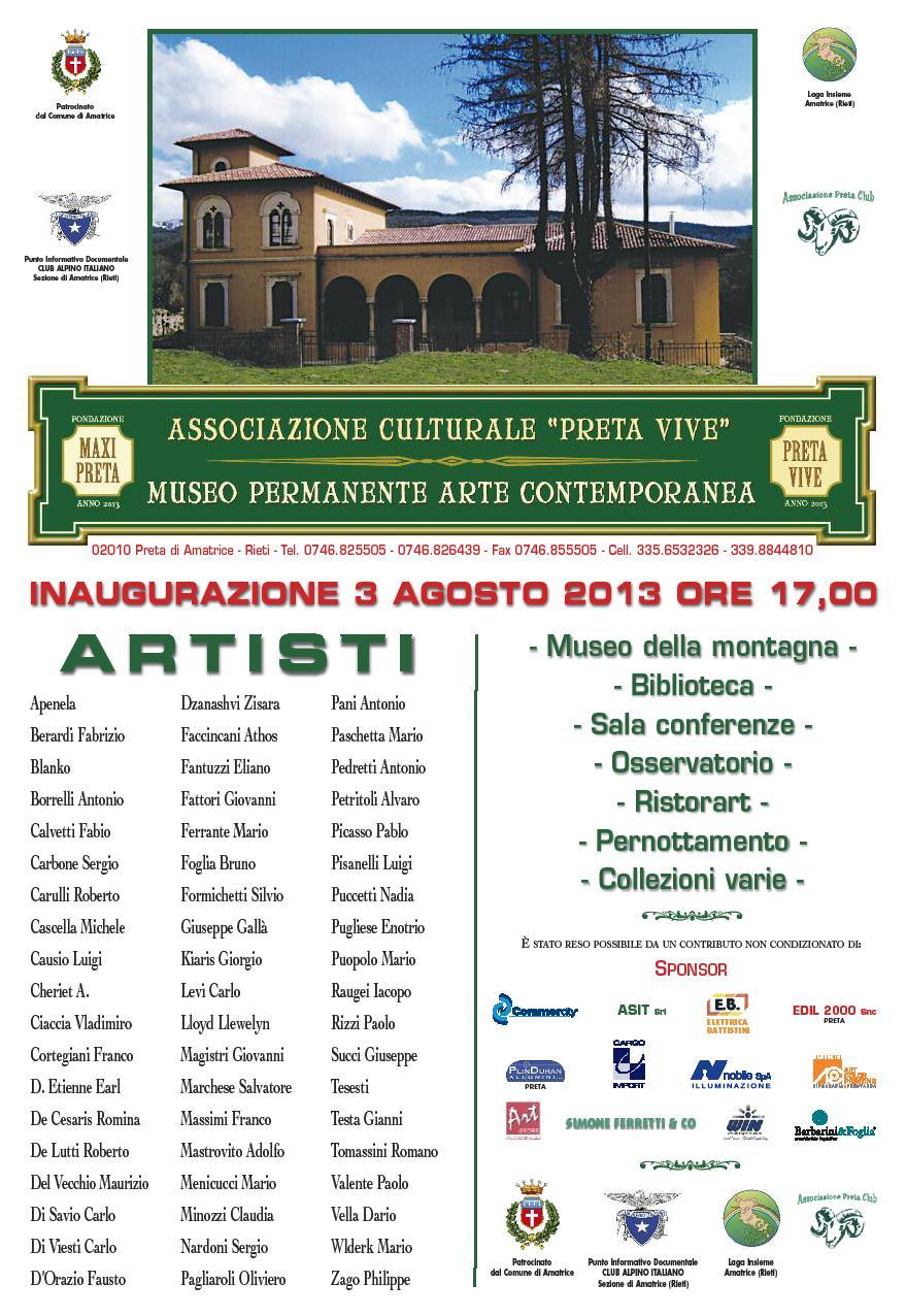 Next Opening - Contemporary Art Museum - Preta di Amatrice