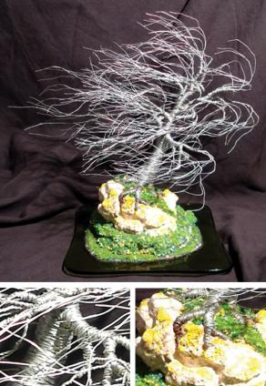 Coral Wind Swept, wire tree sculpture