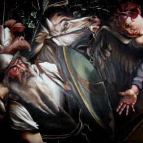 @ artisti a confronto LA GRISAGLIA ..particolare della conversione di S Paolo del Caravaggio