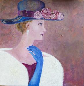 martine martel - Portrait of a Lady on wasted canvas