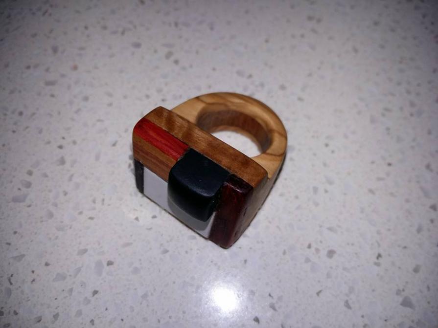 Wooden rings colored