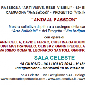 Invito Mostra collettiva di pittura "Animal Passion" a Bologna in Sala Celeste