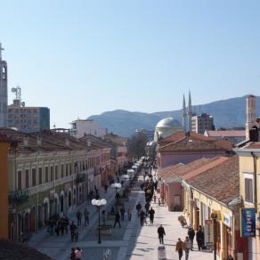 City center in Shkoder,Albania