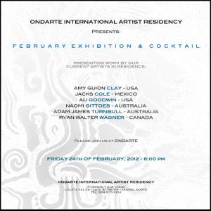 ONDARTE - INTERNATIONAL ARTIST RESIDENCY FEBRUARY VERNISSAGE 