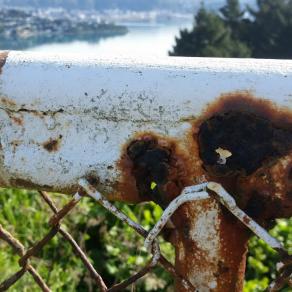 old fence, now holey