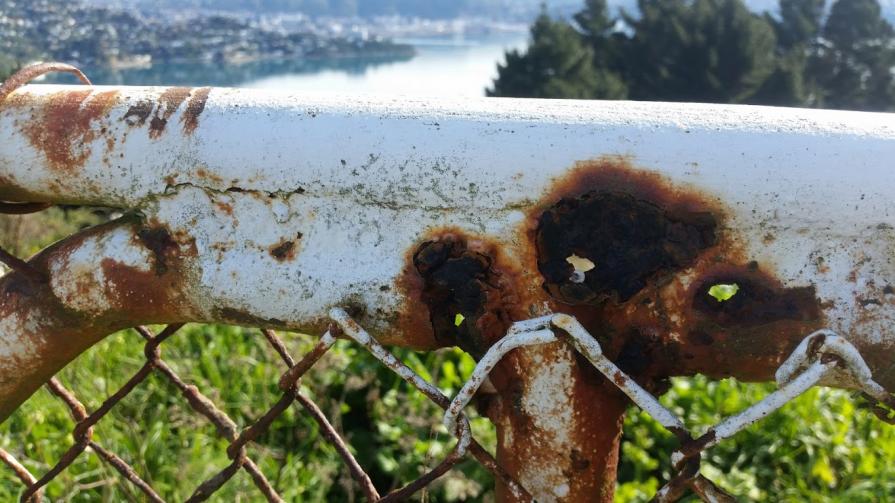 old fence, now holey