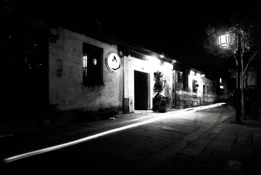 Houses at night