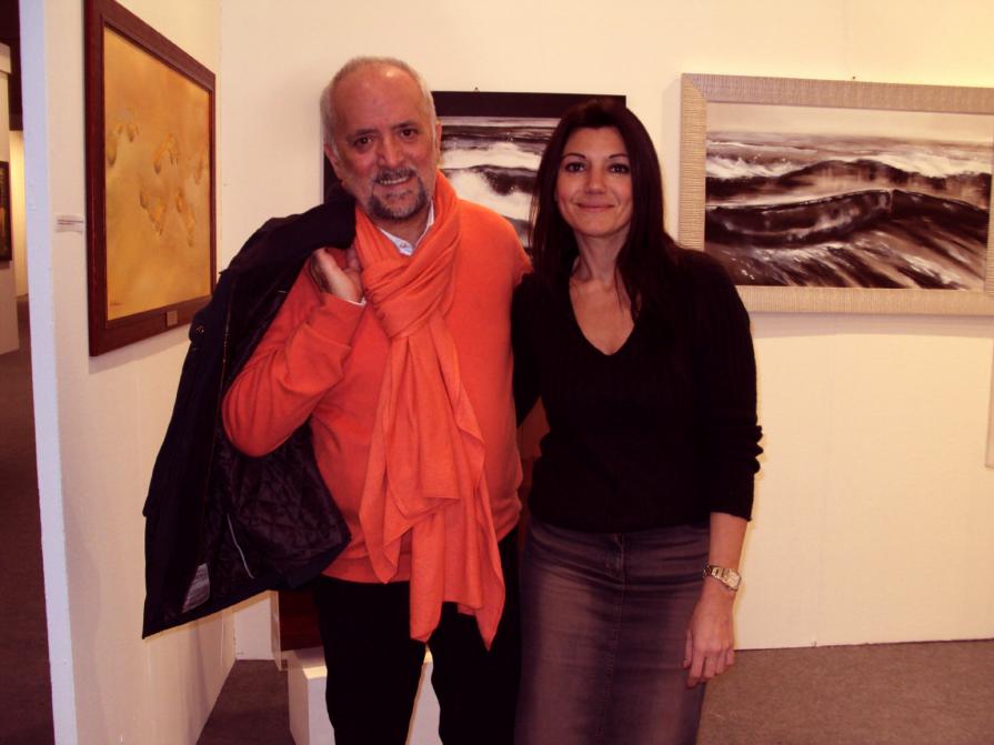 Io con l'amico artista Athos Faccincani in visita al mio stand ad ArteCremona 2012