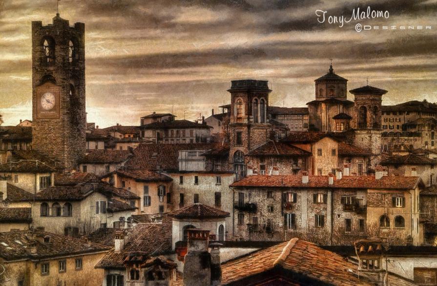 The Roofs of Bergamo Alta - (Italian Mood Series)