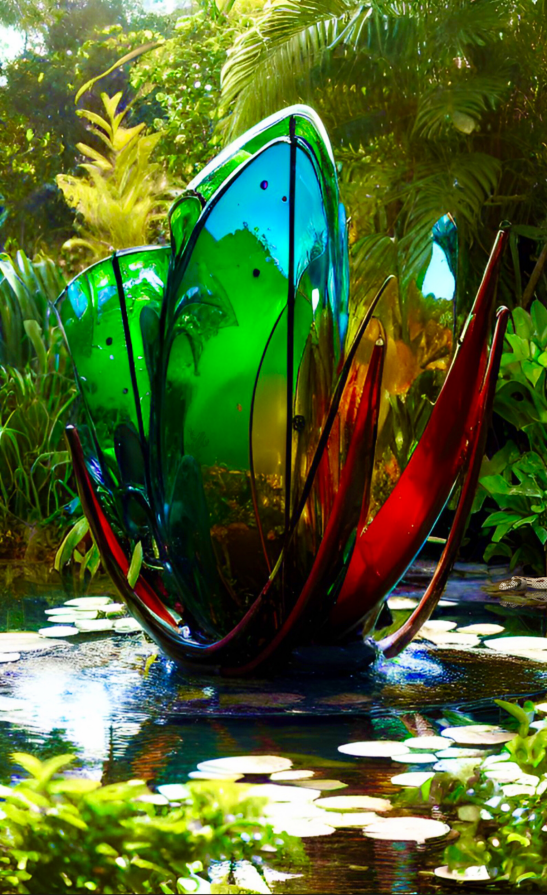 The Snake and the Frog (and the zombie) - glass sculpture 