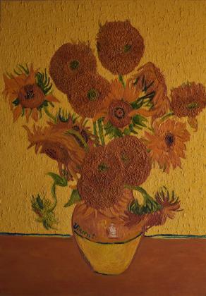 I girasoli Omaggio a Van Goght Olio su tela 70x100 2007