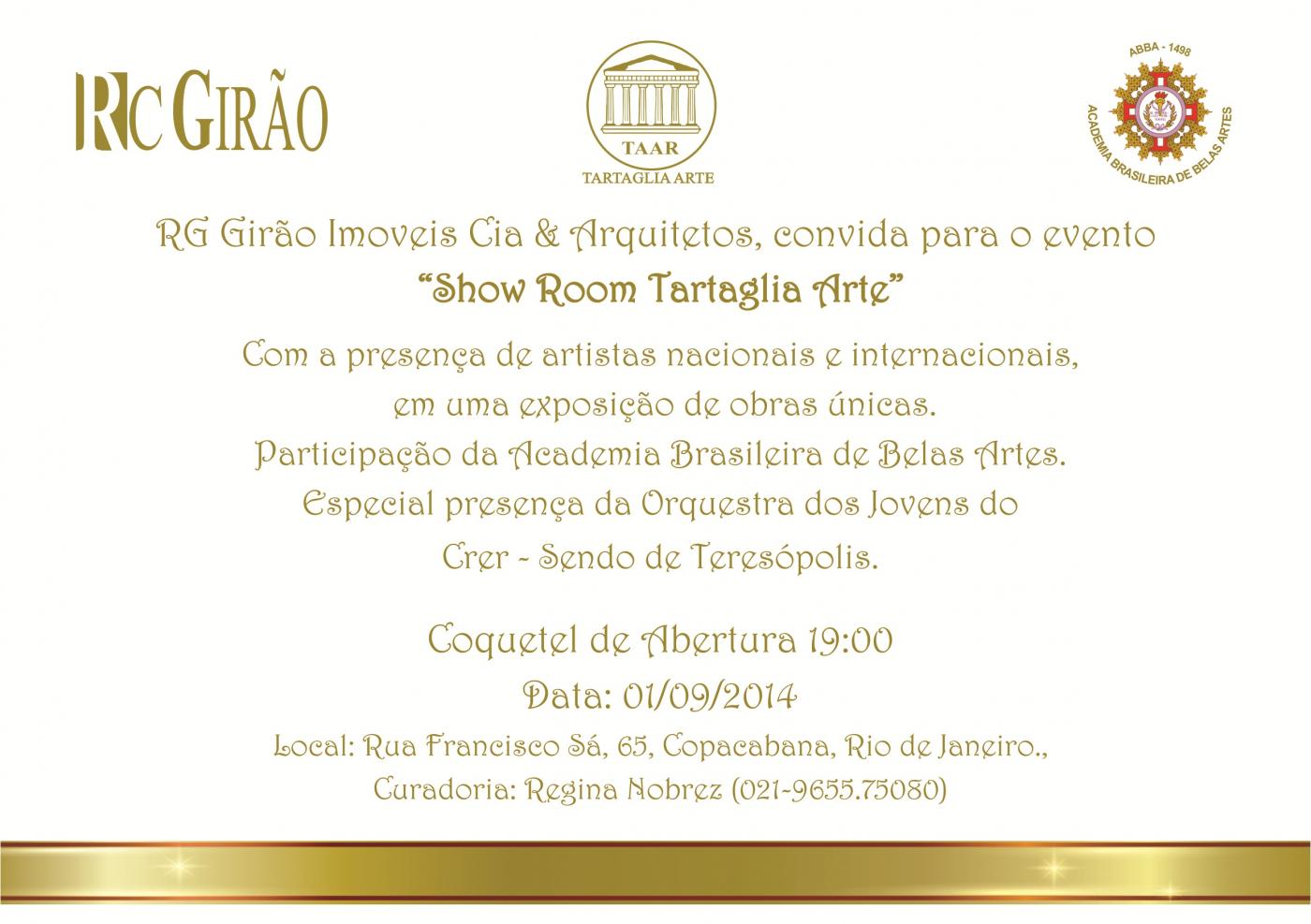 Tartaglia Arte New Show Room a Rio de Janeiro