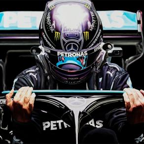 The hands and the Halo (Lewis Hamilton Mercedes-AMG W12 F1)