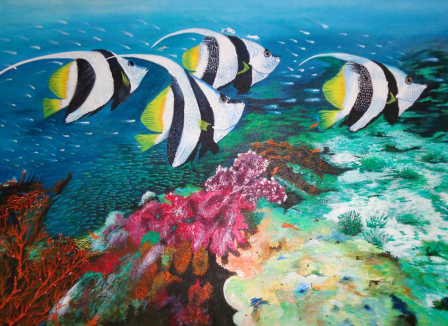 Fishes and Coral Reefs- Original Acrylic Painting