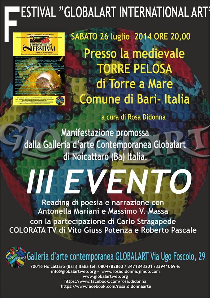 Reading di poesia e narrazione al Festival ”GLOBALART International Art” 