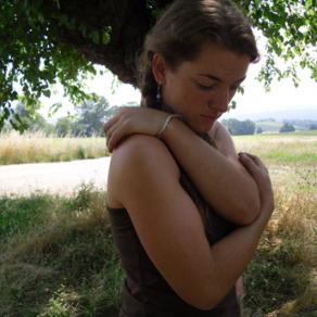 Katrina under the mulberries,Scorgiano, June 2009