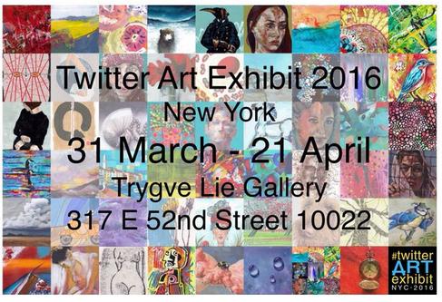  Carla Strozzieri partecipa a Twitter Art Exhibit, 2016, mostra d'arte, a New York, NY.