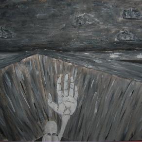 S.O.S.,2013,olio su carta,cm.16x33