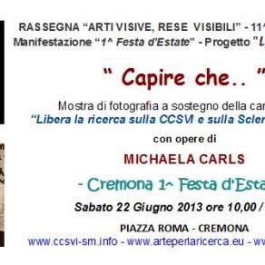 Invito Mostra personale di Michaela Carls in Piazza Roma Cremona