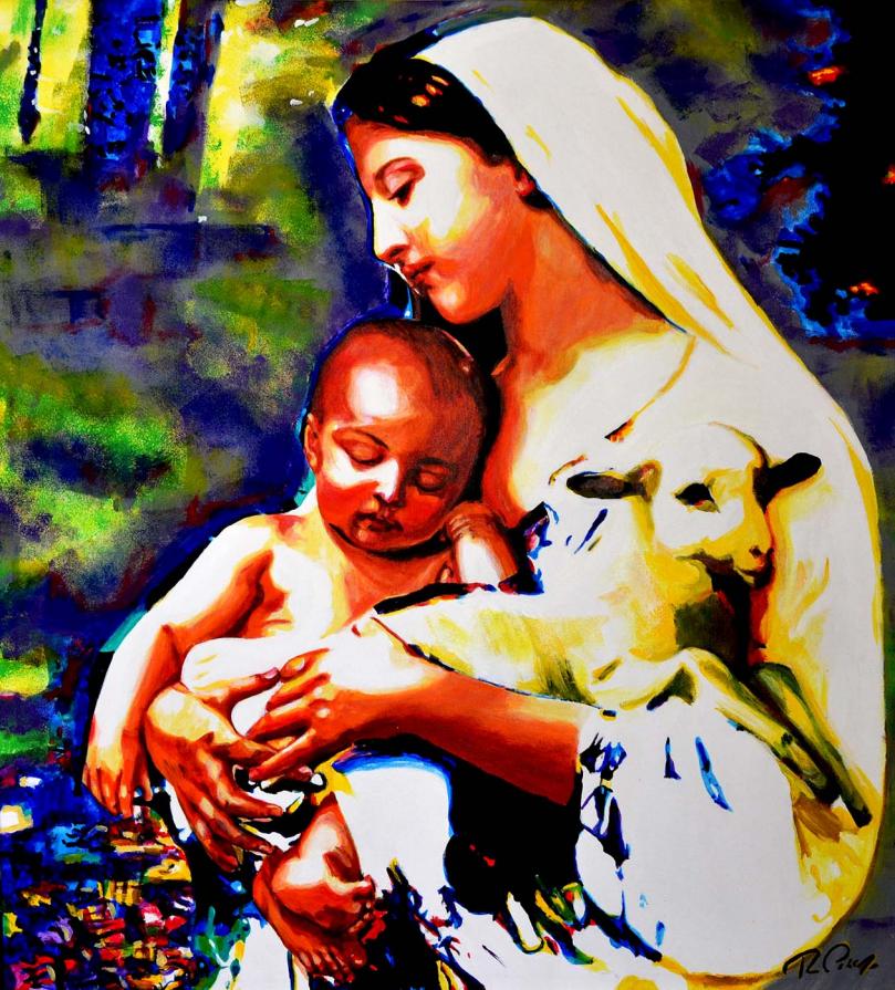 MADONNA WITH JESUS AND LAMB