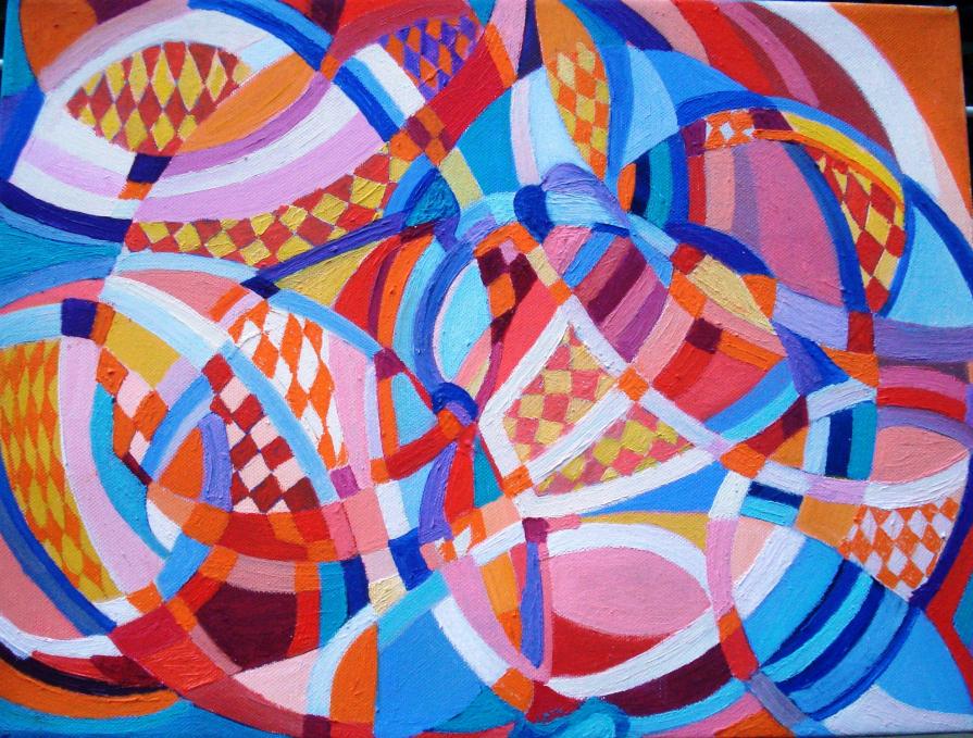 Roberta Coral (Italia) - Geometria - olio tela - 40 x 30