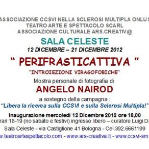 Invito Mostra personale di Angelo Nairod in Sala Celeste per CCSVI-SM