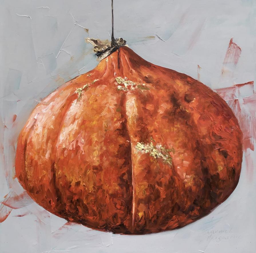 Appesa a un filo olio su tela 80 x 80 cm