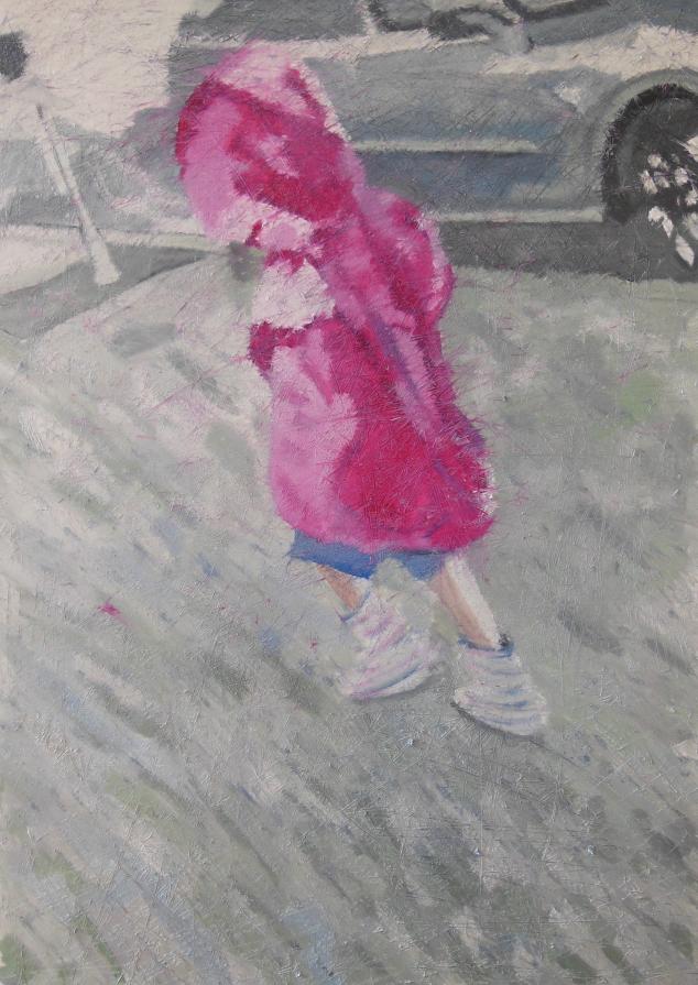 pink raincoat