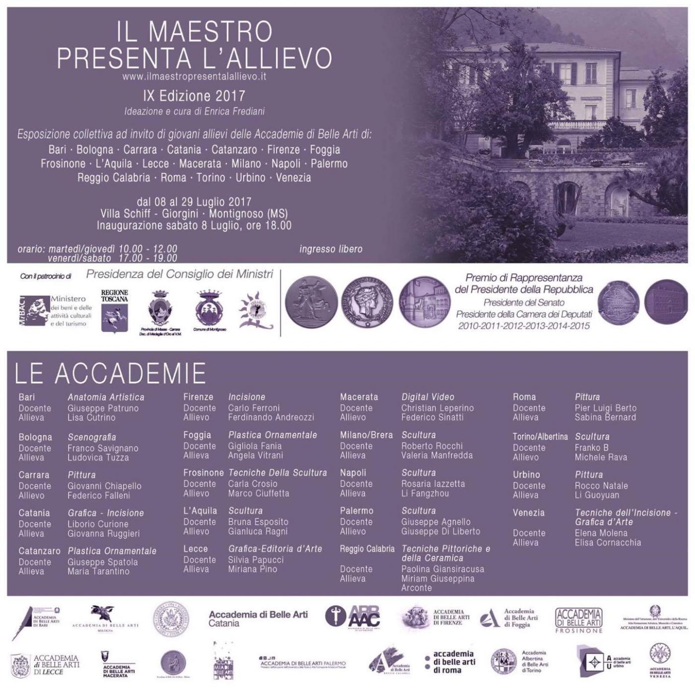 " Il Maestro Presenta l'Allievo" IX Edizione 2017