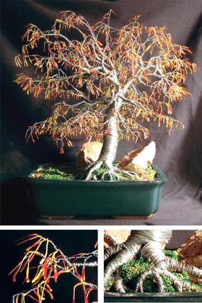 Autumn Bonsai, wire tree sculpture